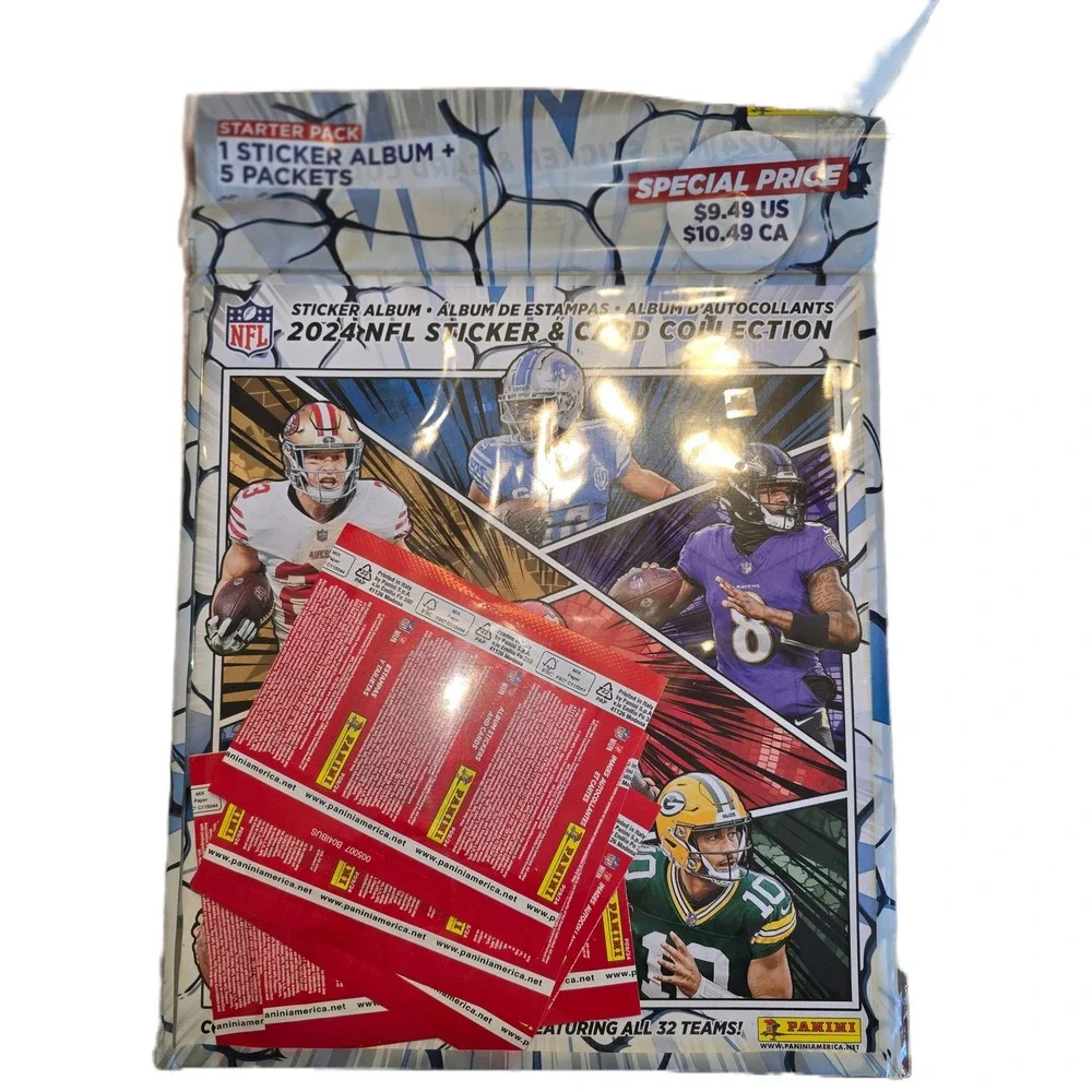 Panini‎ 2024 NFL Sticker and Card Collection Starter Pack Album 5 Sealed Packets